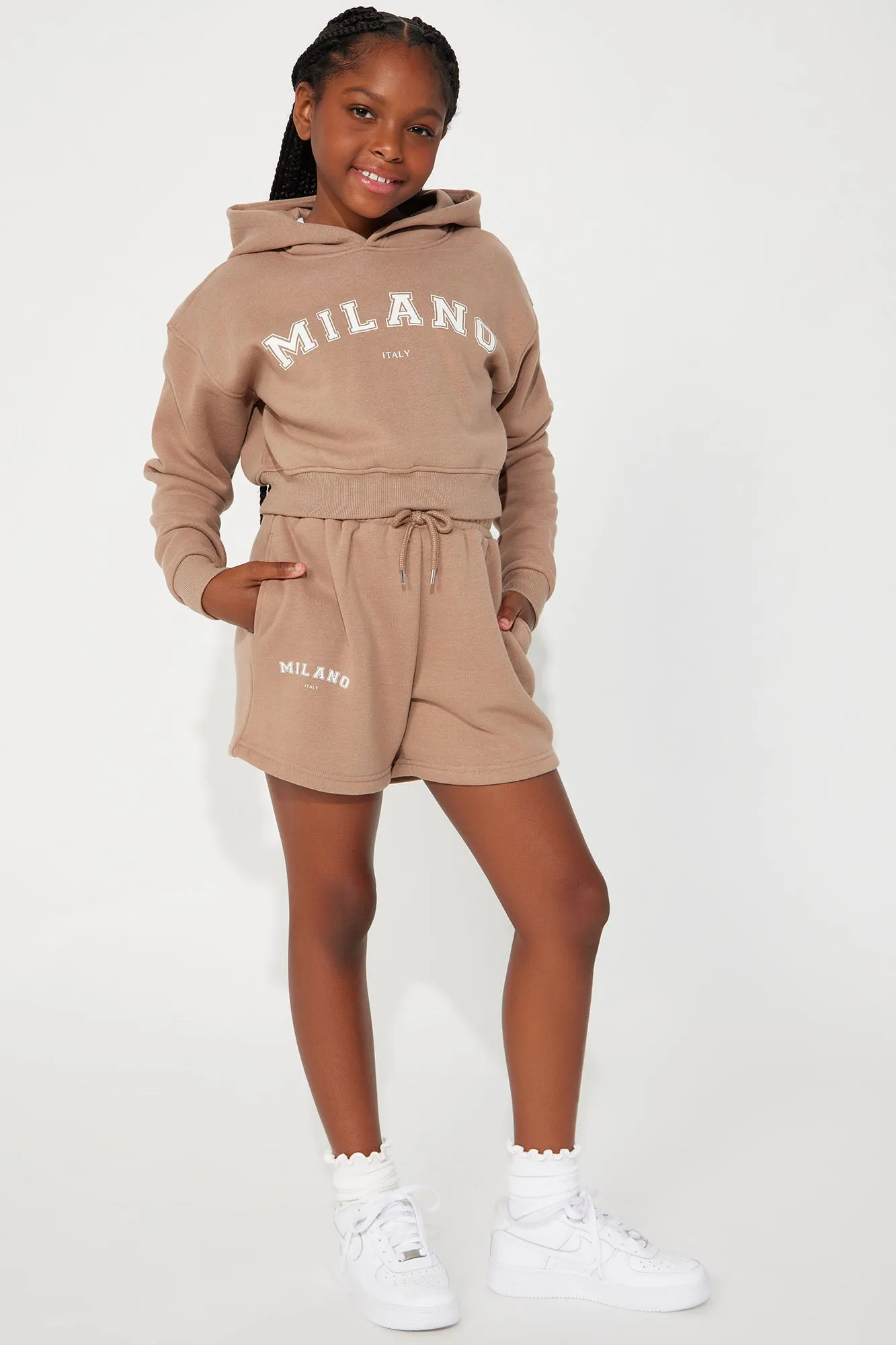 Mini Milano Sweatshort Set - Mocha sold by Fashion Nova