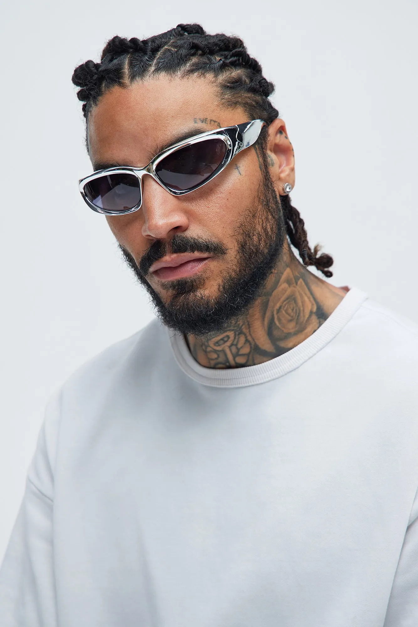 Space Surfer Sunglasses - Silver/Smoke sold by Fashion Nova