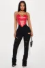 GNO Faux Leather Corset Top - Red sold by Fashion Nova