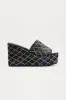 Connie Embellished Wedges - Black sold by Fashion Nova