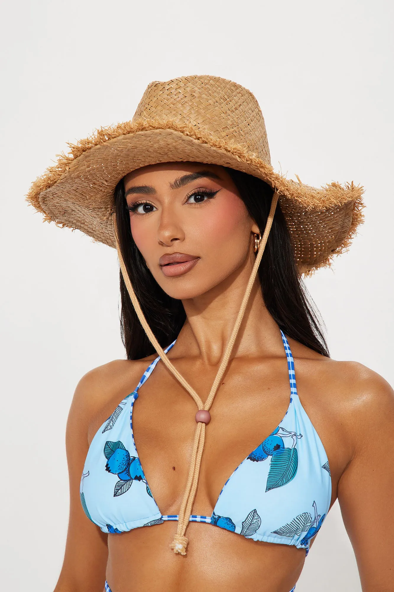 Vacation Is Calling Cowboy Hat - Natural/Combo sold by Fashion Nova