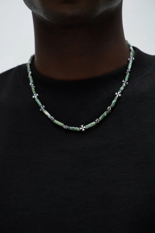 Emerald City Cross Beaded Necklace - Emerald sold by Fashion Nova