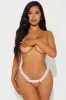 Portia Rhinestone Crotchless Thong Panty - White sold by Fashion Nova