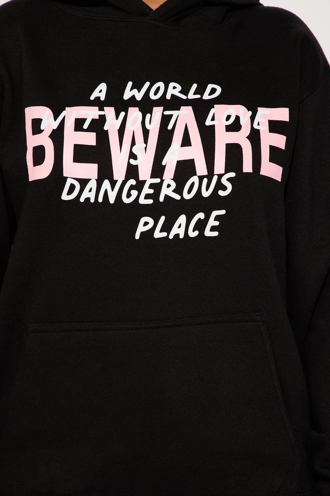 Beware Of Love Hoodie - Black sold by Fashion Nova product image thumbnail 3