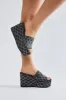 Connie Embellished Wedges - Black sold by Fashion Nova