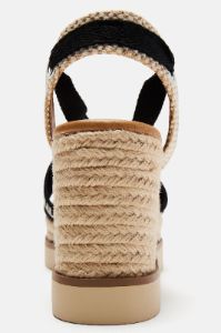 Any Time Any Place Wrap Up Wedges - Black/combo sold by Fashion Nova