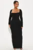 Brooklyn Long Sleeve Maxi Dress - Black sold by Fashion Nova