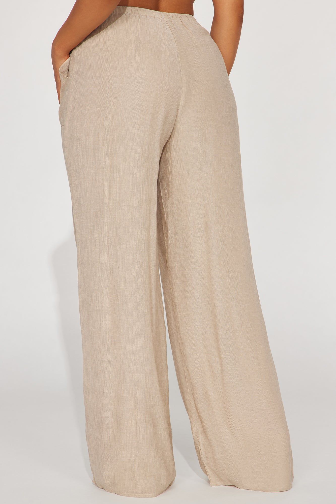 Vacay Babe Textured Wide Leg Pant - Taupe sold by Fashion Nova product image thumbnail 3