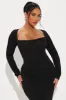 Brooklyn Long Sleeve Maxi Dress - Black sold by Fashion Nova
