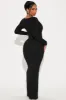 Brooklyn Long Sleeve Maxi Dress - Black sold by Fashion Nova