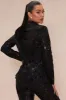 Charlize Sequin Embroidered Blazer - Black sold by Fashion Nova