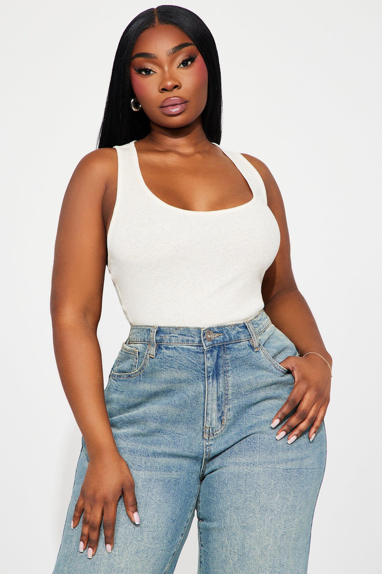 Essential Racer Back Tank Top - Oatmeal sold by Fashion Nova product image thumbnail 4