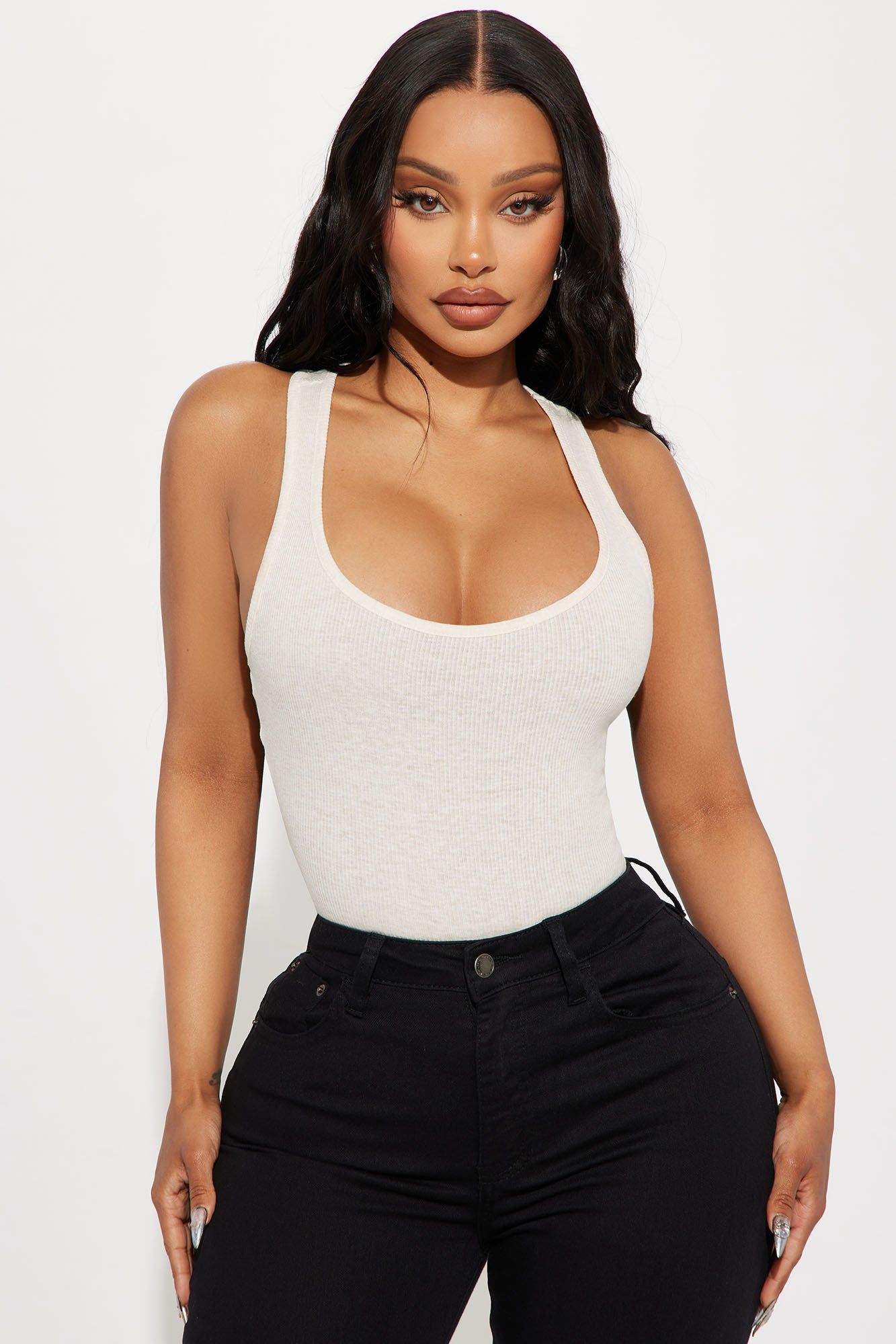 Essential Racer Back Tank Top - Oatmeal sold by Fashion Nova product image thumbnail 2