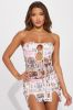 Lucy Mesh Micro Mini Dress - White/combo sold by Fashion Nova