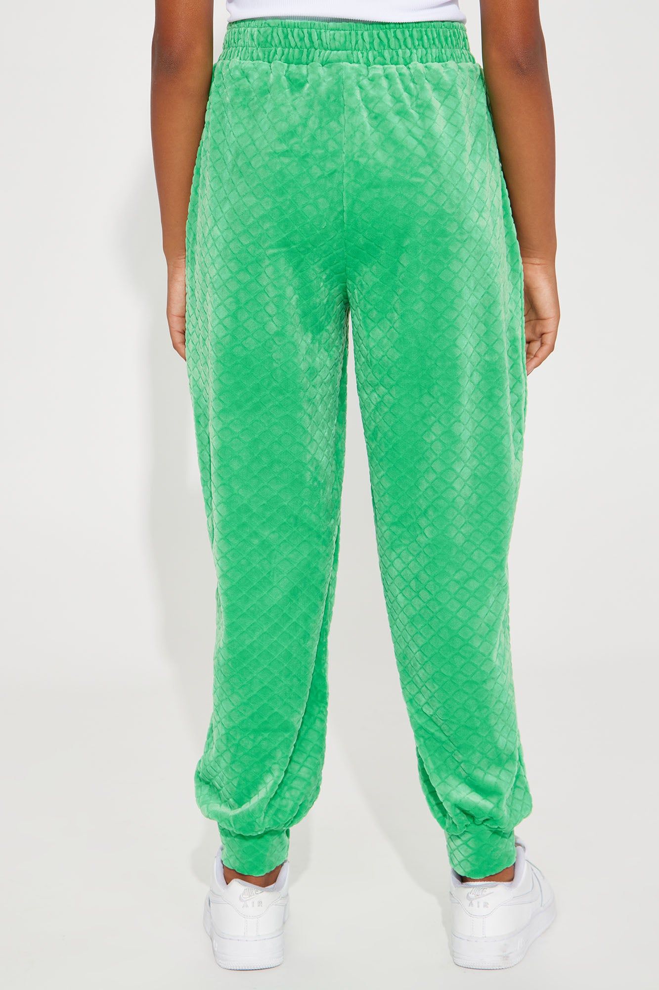 Mini Embossed Velour Joggers - Green sold by Fashion Nova product image thumbnail 3