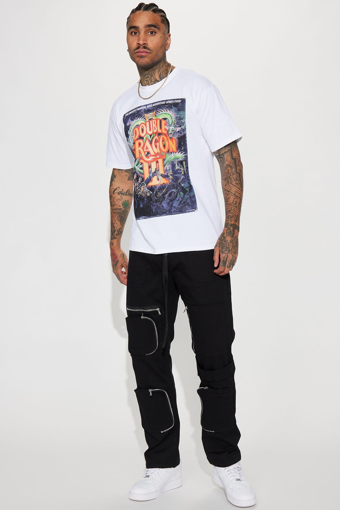 Double Dragon III Short Sleeve Tee - White sold by Fashion Nova product image thumbnail 3