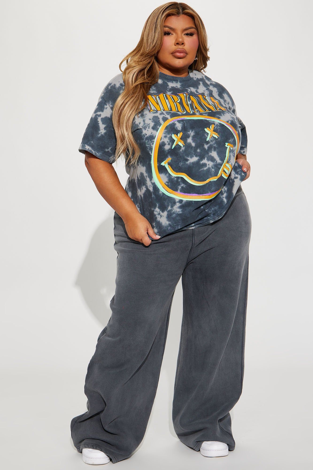 Nirvana All Smiles Tie Dye Tee - Black/combo sold by Fashion Nova product image thumbnail 6