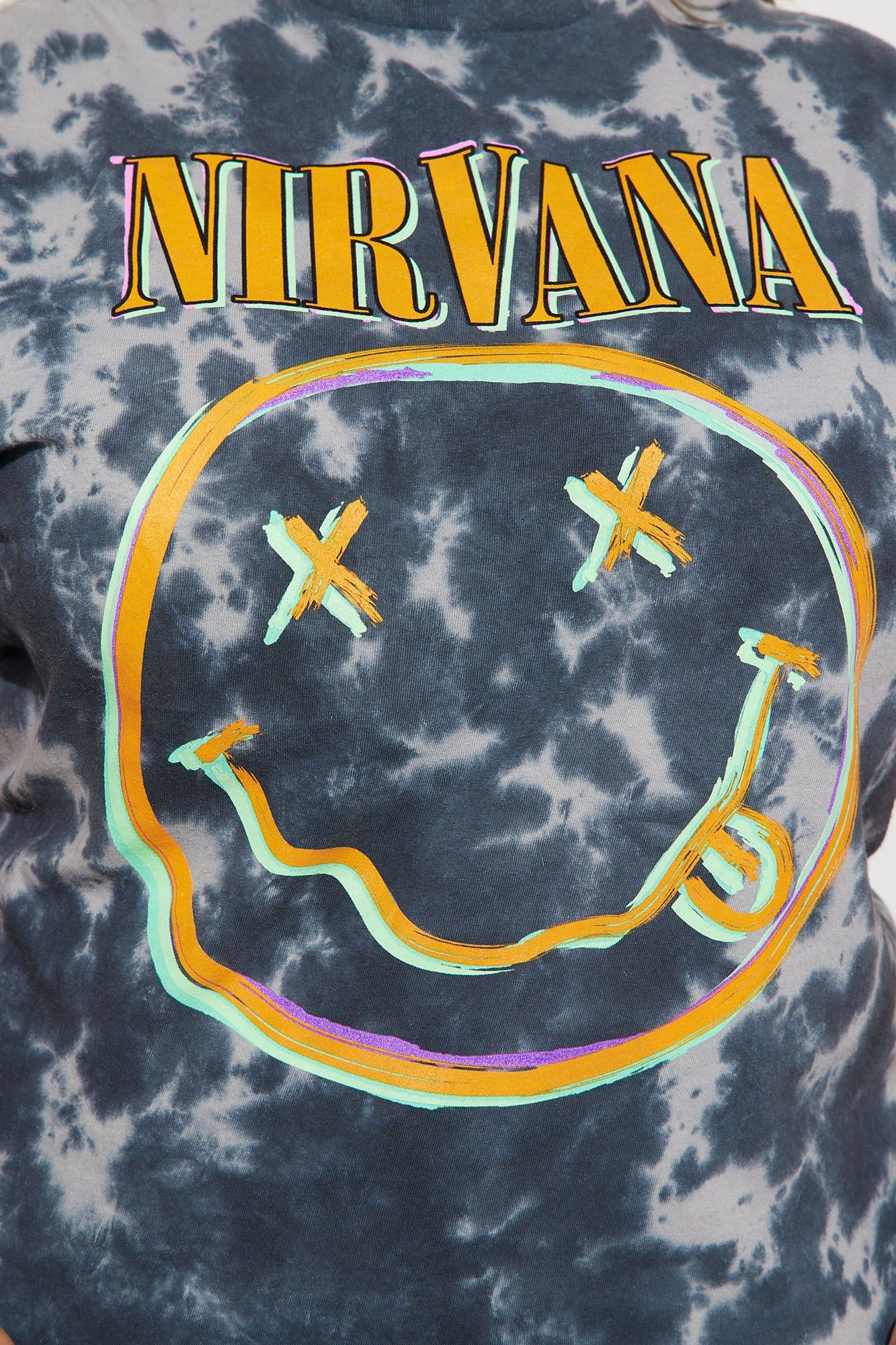 Nirvana All Smiles Tie Dye Tee - Black/combo sold by Fashion Nova product image thumbnail 7