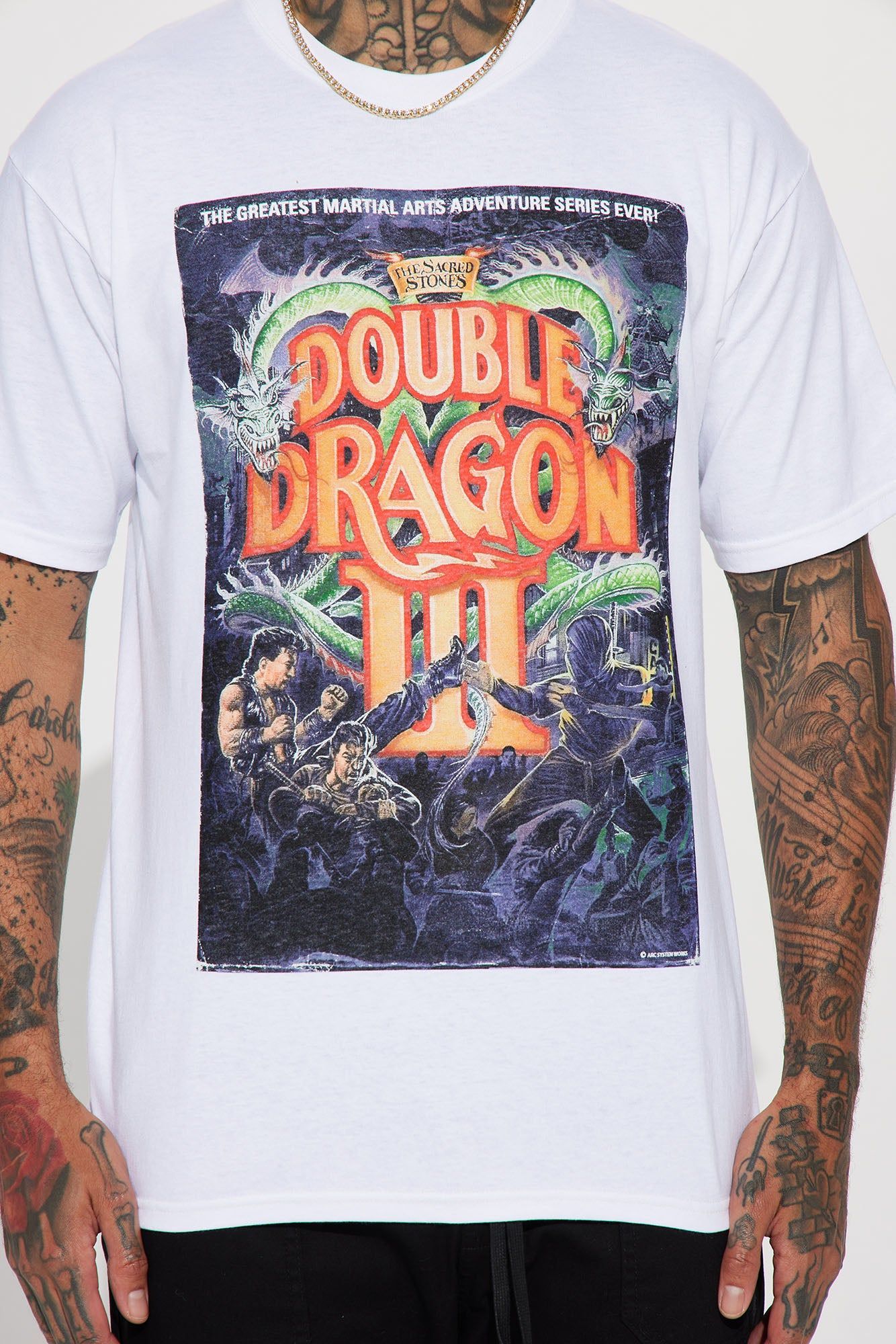 Double Dragon III Short Sleeve Tee - White sold by Fashion Nova product image thumbnail 4