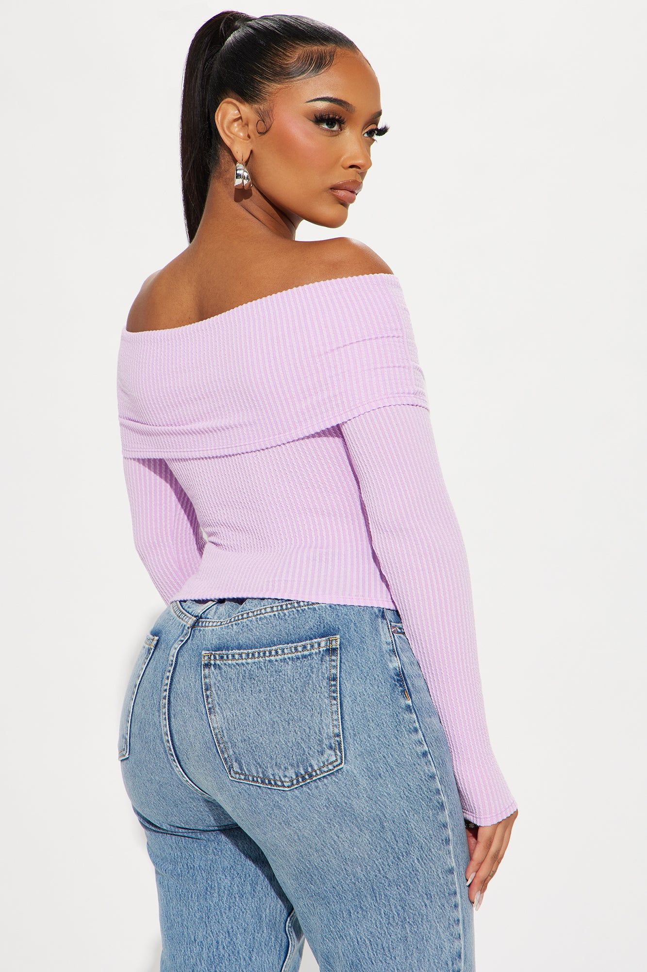 Best Of Luck Off Shoulder Top - Lilac sold by Fashion Nova product image thumbnail 3