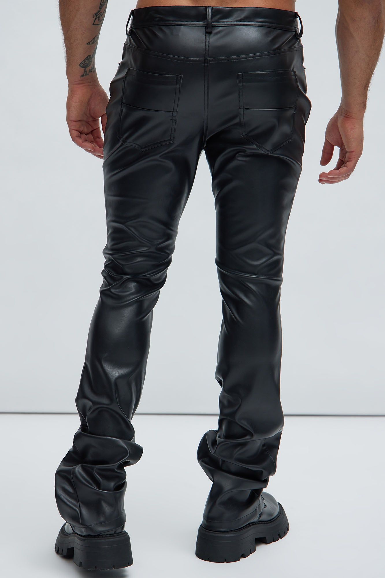 Straight Down Faux Leather Flare Pants - Black sold by Fashion Nova product image thumbnail 5