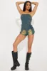 Excuse Me Miss Denim Romper - Dark Wash sold by Fashion Nova