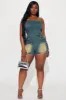Excuse Me Miss Denim Romper - Dark Wash sold by Fashion Nova