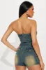 Excuse Me Miss Denim Romper - Dark Wash sold by Fashion Nova
