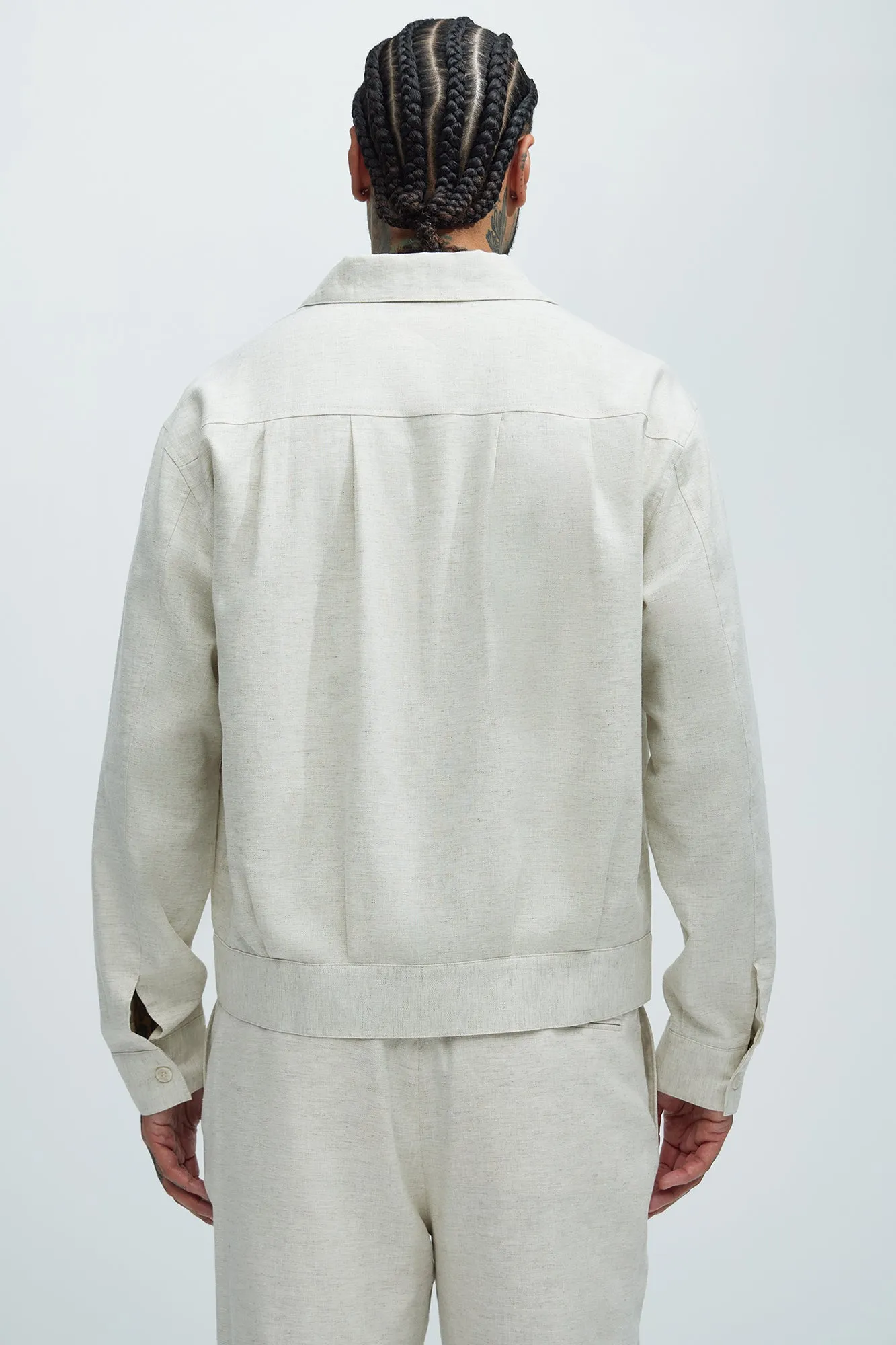 Bahamas Linen Zip Jacket - Oatmeal sold by Fashion Nova product image thumbnail 4