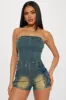 Excuse Me Miss Denim Romper - Dark Wash sold by Fashion Nova