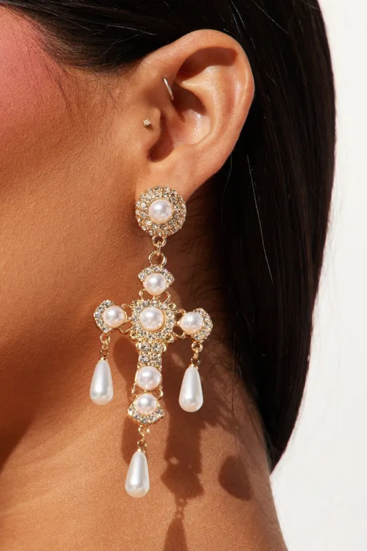 Don't Let Go Earrings - Gold sold by Fashion Nova