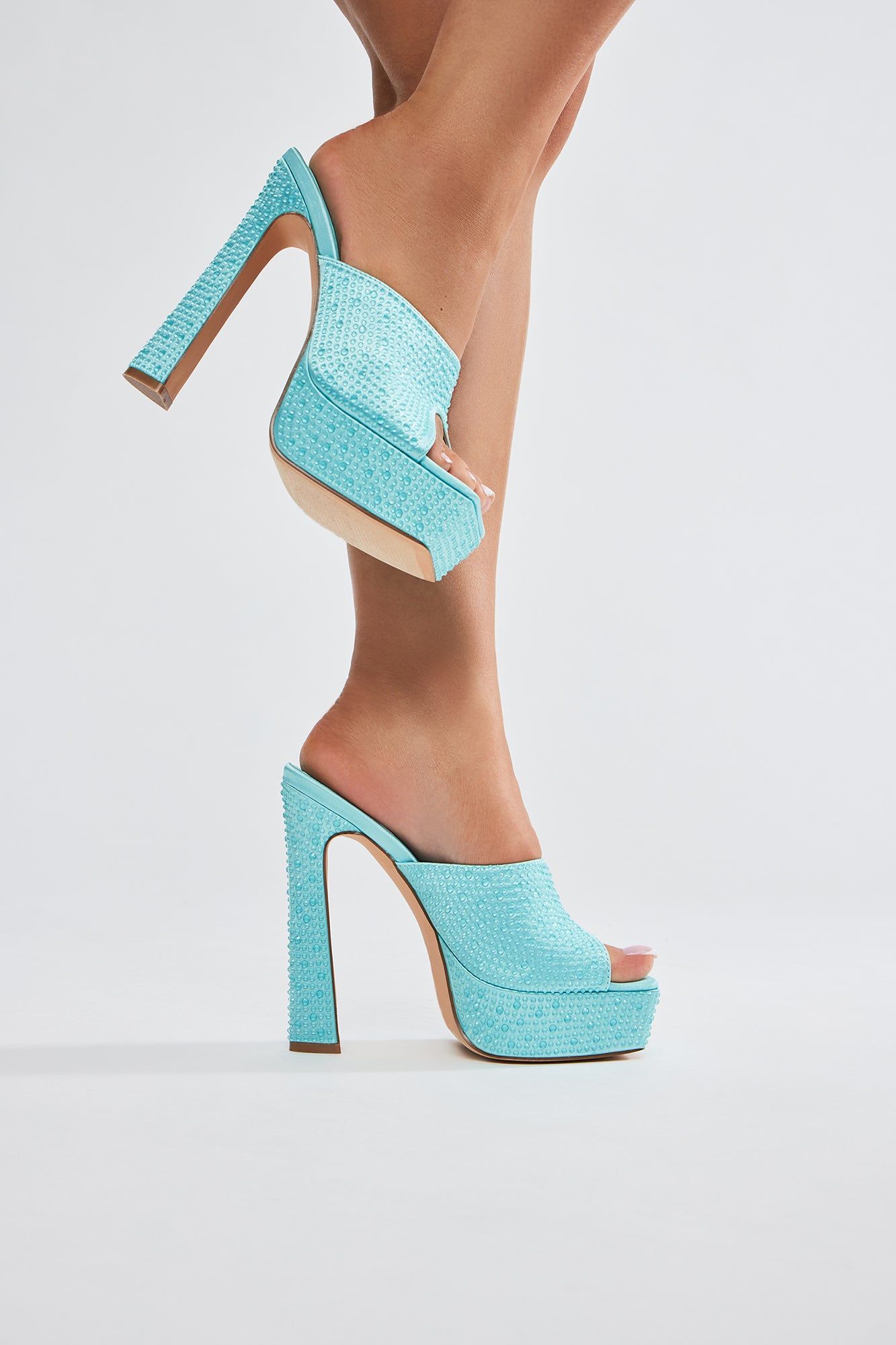 All Eyes On Me Platform Mules - Blue sold by Fashion Nova product image thumbnail 4