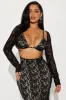 Kylie Long Sleeve Lace Maxi Dress - Black sold by Fashion Nova