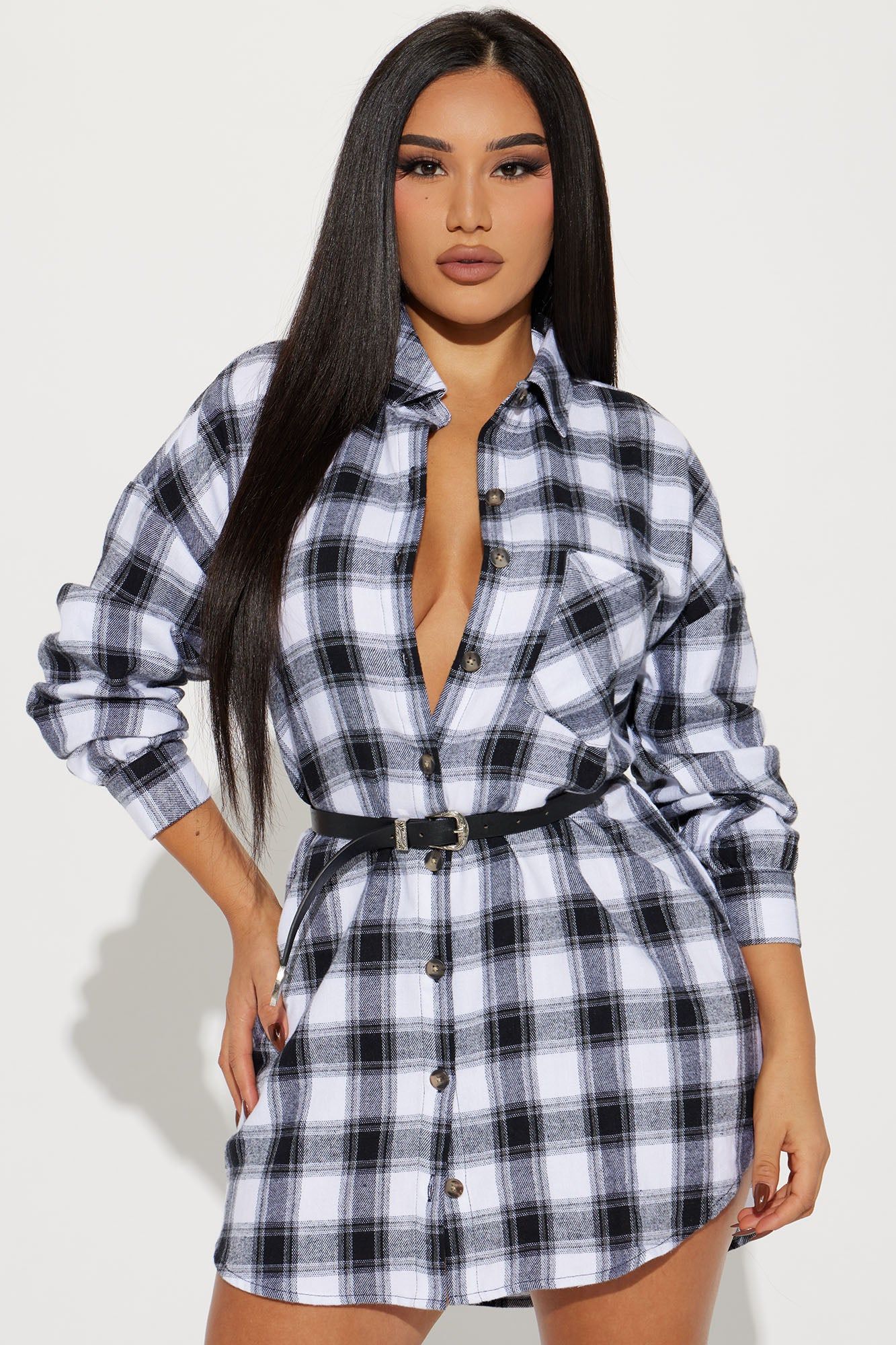 Kennedy Mini Shirt Dress - Black sold by Fashion Nova product image thumbnail 2