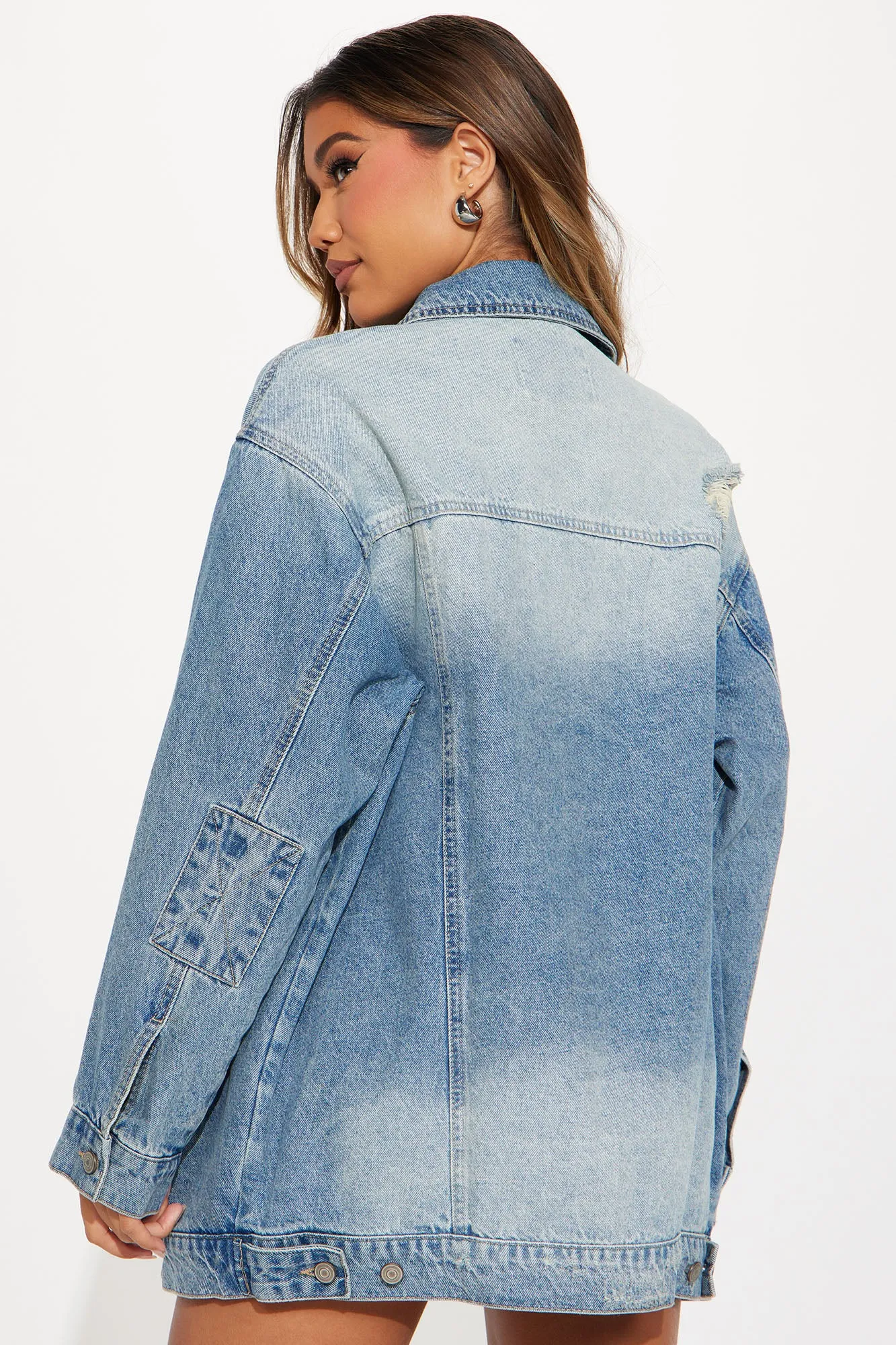 Losing Focus Denim Trucker Jackets - Light Wash sold by Fashion Nova product image thumbnail 3
