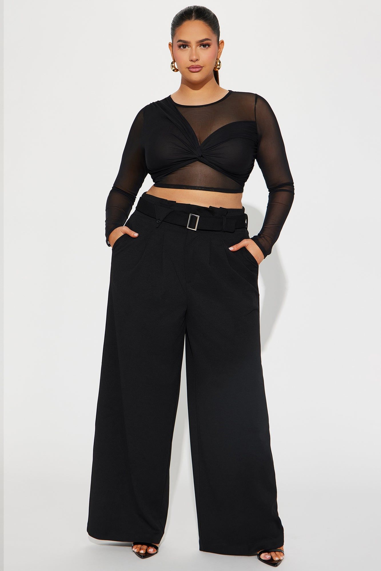Amelia Wide Leg Trouser - Black sold by Fashion Nova product image thumbnail 4