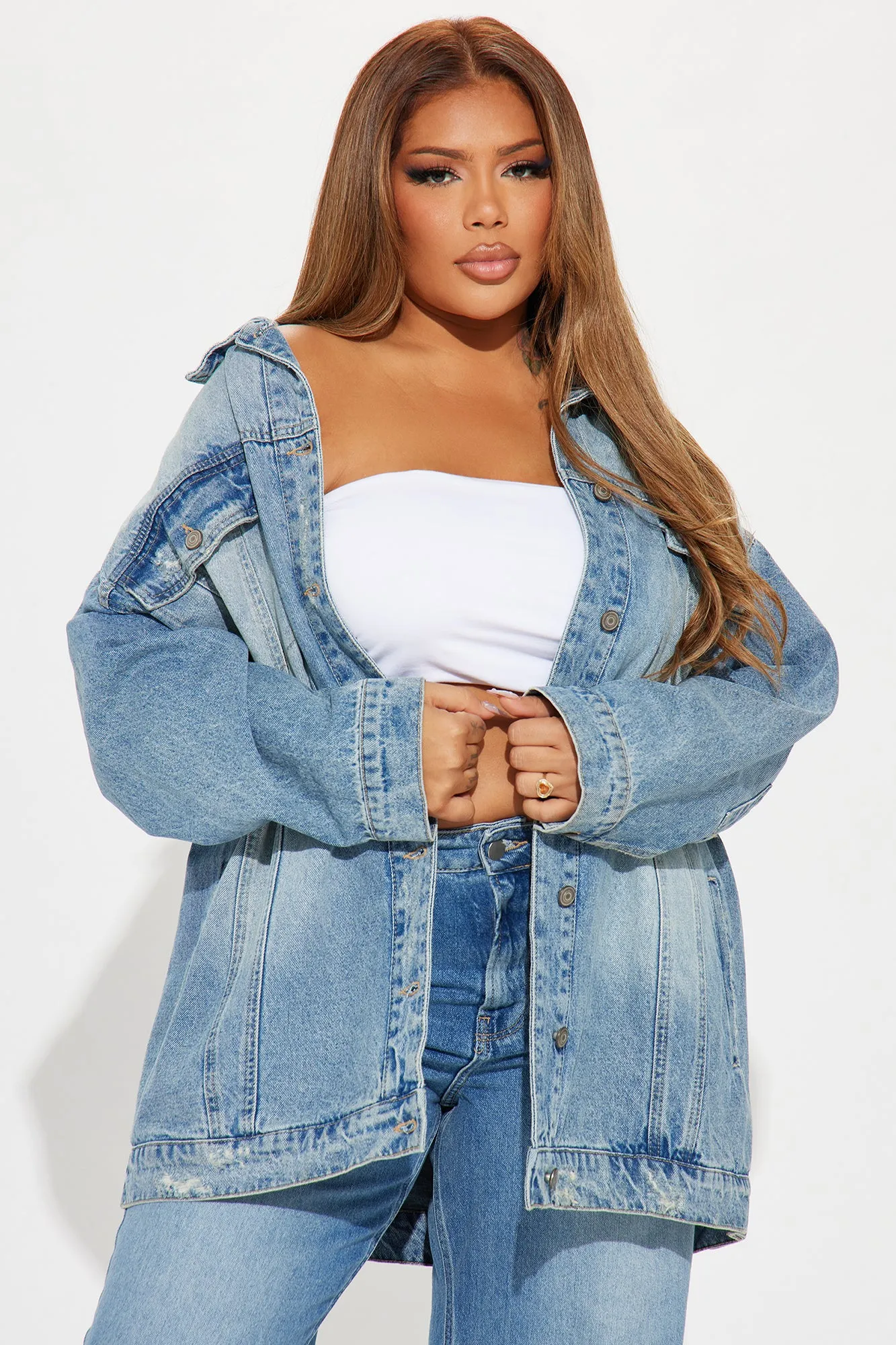 Losing Focus Denim Trucker Jackets - Light Wash sold by Fashion Nova product image thumbnail 4