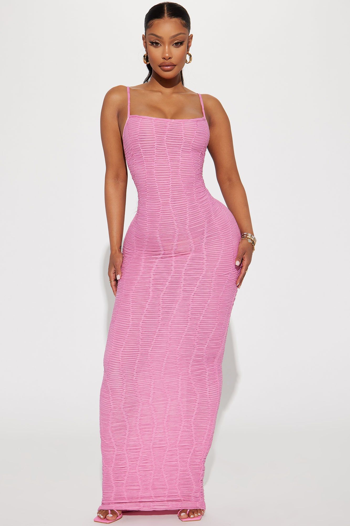 Ari Textured Maxi Dress - Pink sold by Fashion Nova