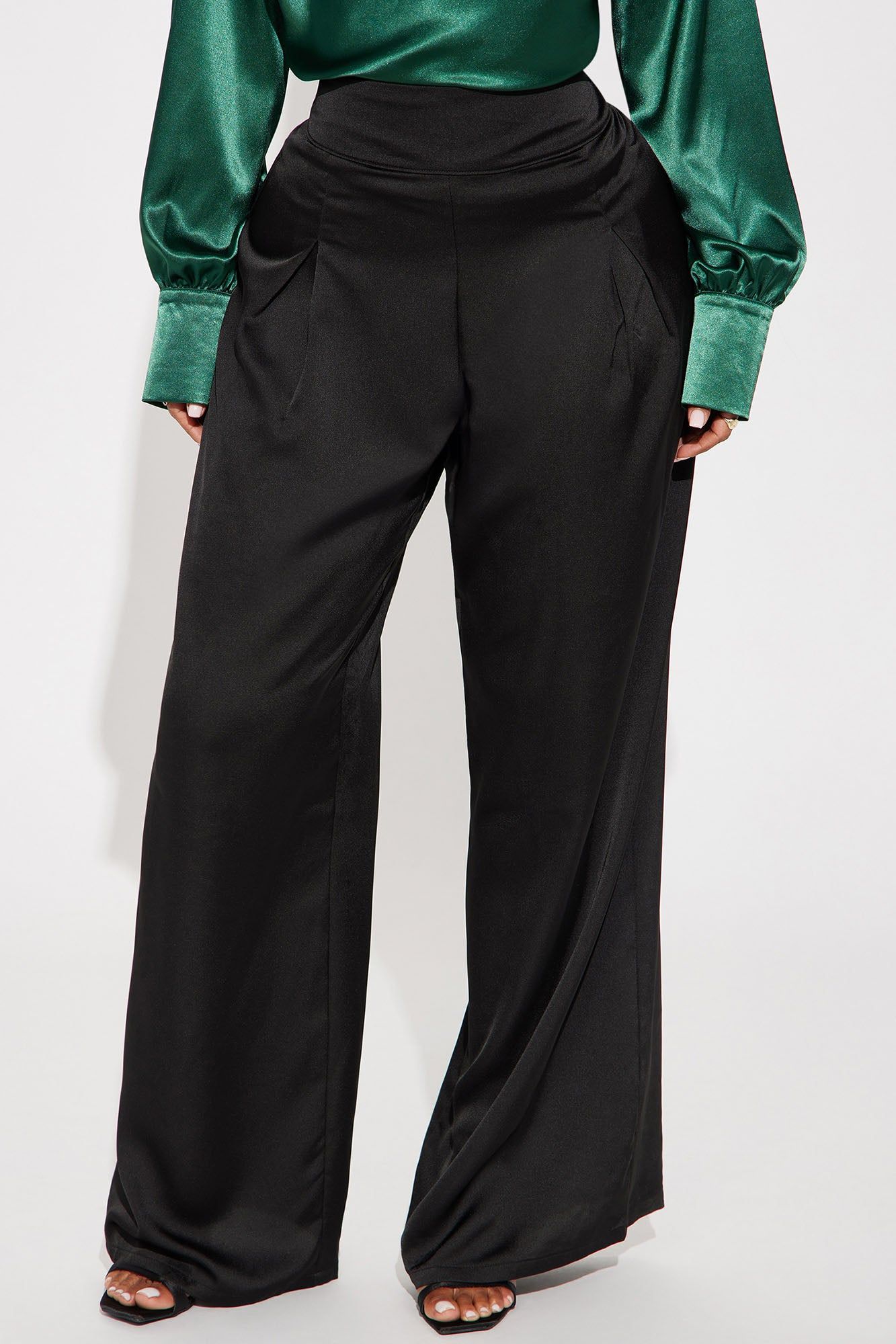 Love A Little Satin Trouser - Black sold by Fashion Nova product image thumbnail 2