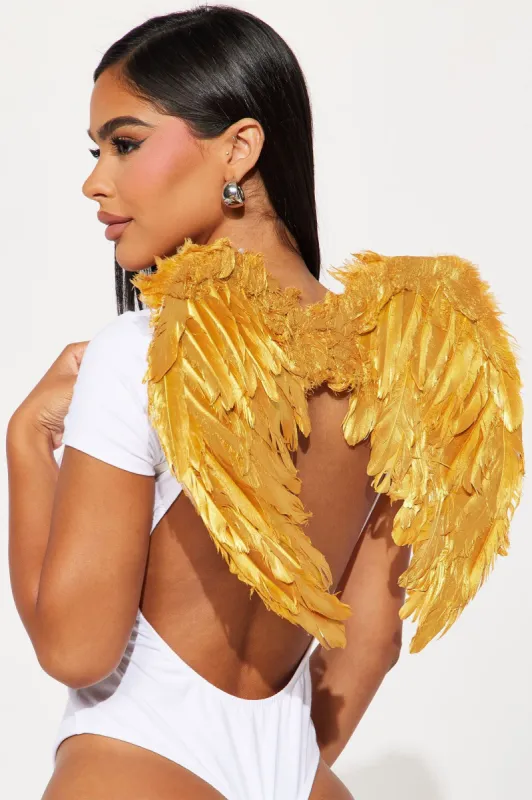 Heavenly Beautiful Mini Angel Wings - Gold sold by Fashion Nova