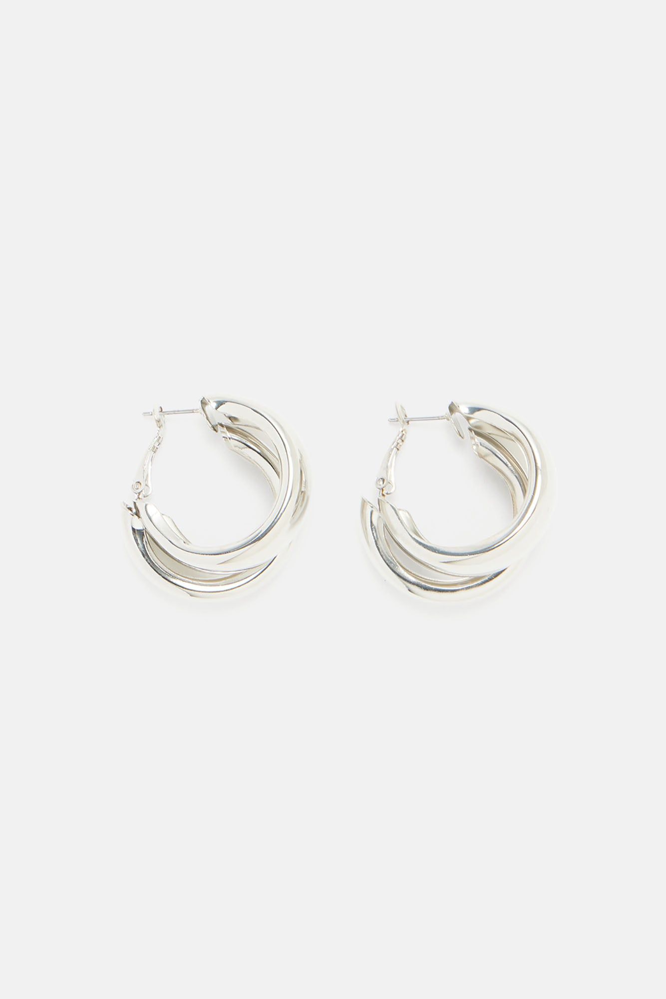 Double Trouble Hoop Earrings - Silver sold by Fashion Nova product image thumbnail 3