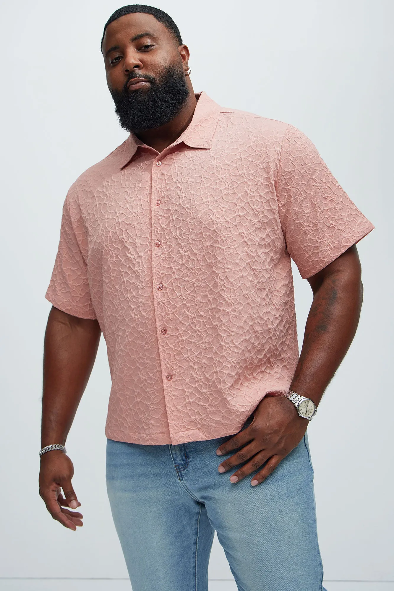 Atkinson Jacquard Shirt - Mauve sold by Fashion Nova product image thumbnail 5