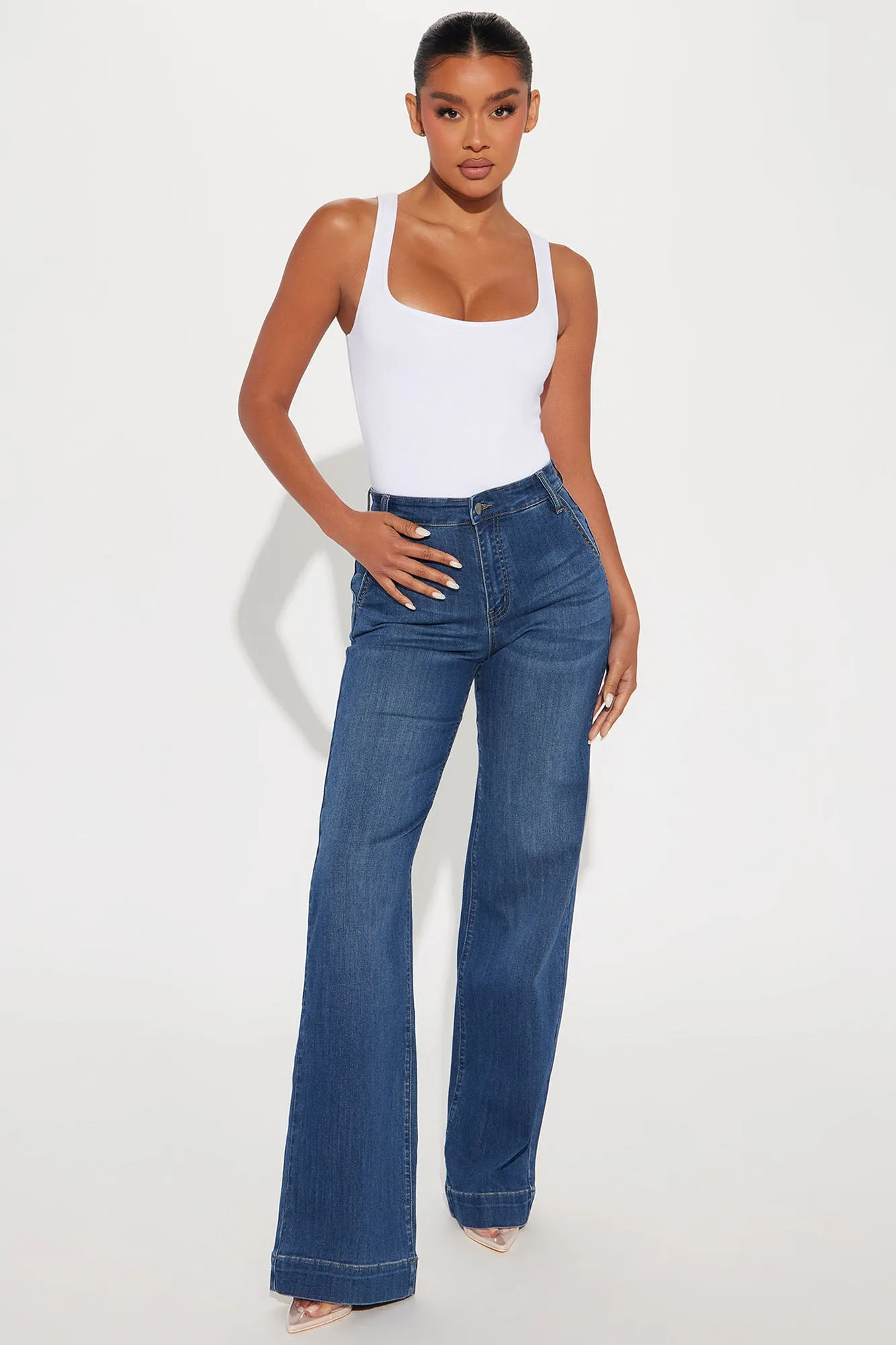 Tall Margot Stretch Trouser Jeans - Dark Wash sold by Fashion Nova