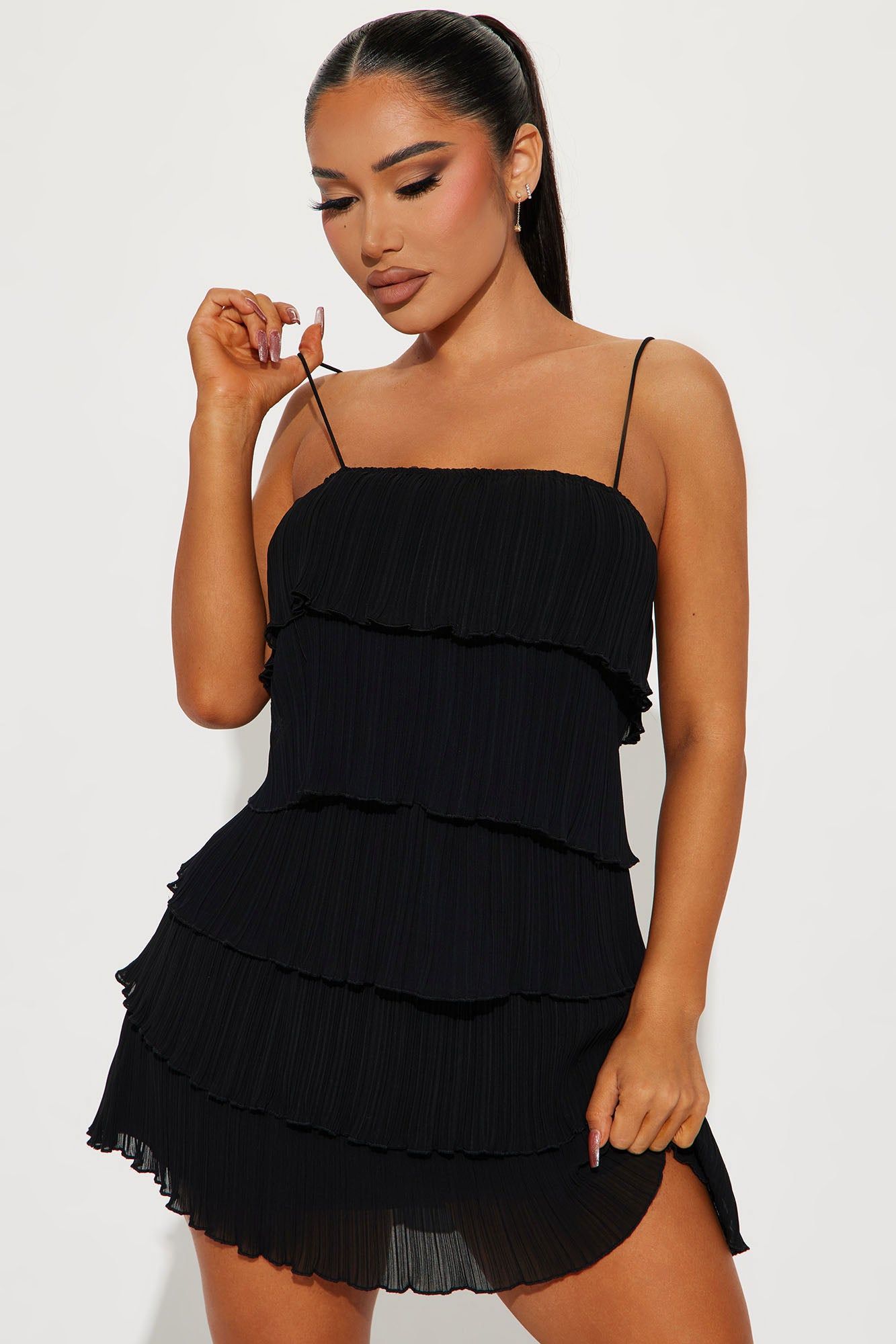 Reagan Chiffon Mini Dress - Black sold by Fashion Nova product image thumbnail 2