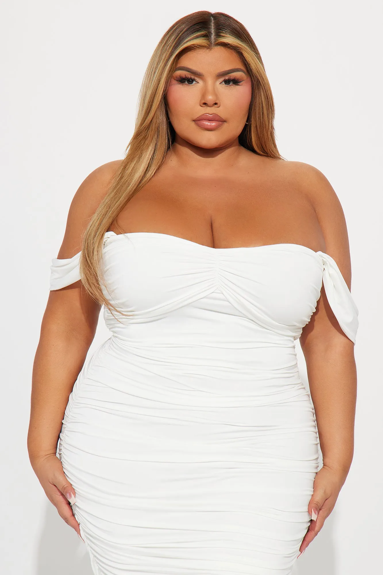 Jen Ruched Midi Dress - White sold by Fashion Nova product image thumbnail 5