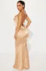 Amelia Satin Maxi Dress - Mocha sold by Fashion Nova