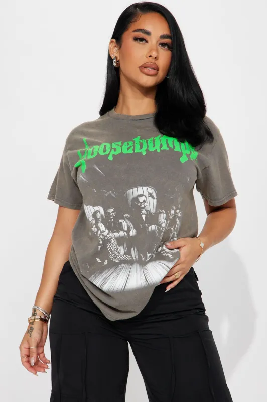 The Living Dummy Goosebumps Washed Tee - Charcoal sold by Fashion Nova