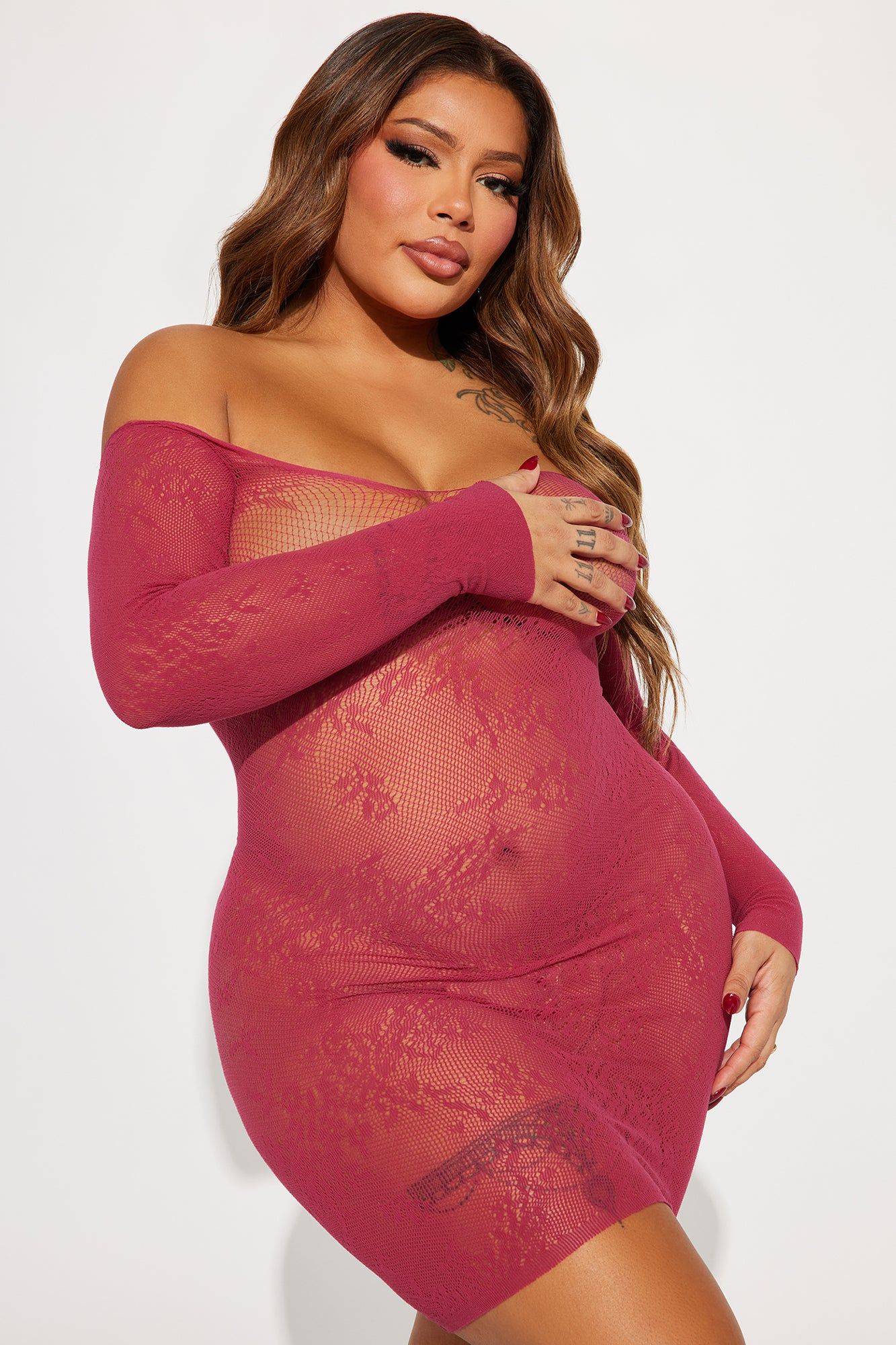 Open To New Love Dress Bodystocking - Wine sold by Fashion Nova product image thumbnail 4