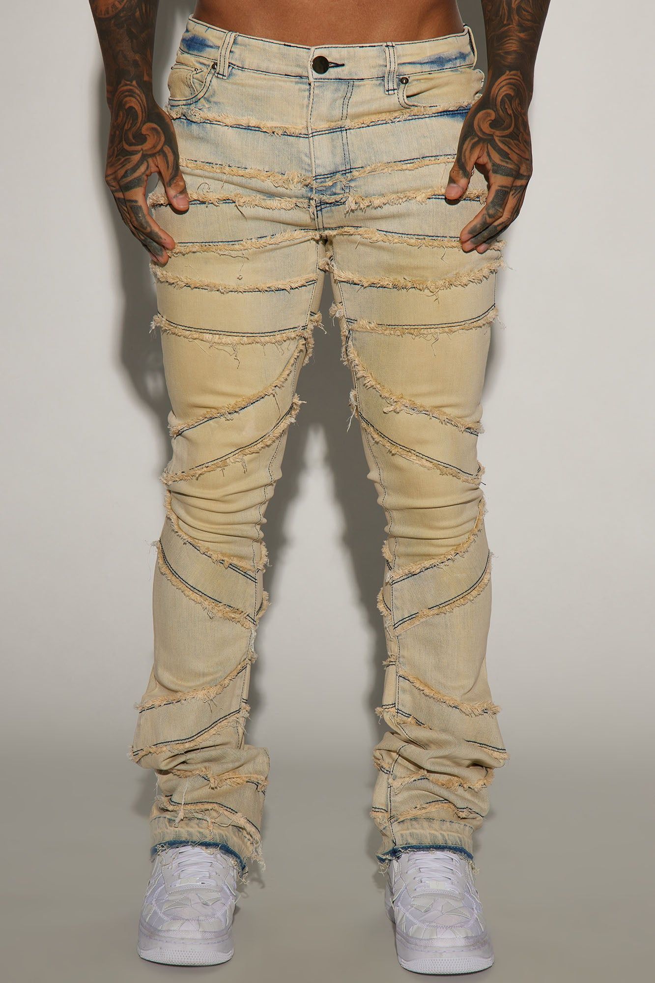 In All Ways Fray Stacked Skinny Flare Jeans - Vintage Wash sold by Fashion Nova product image thumbnail 3