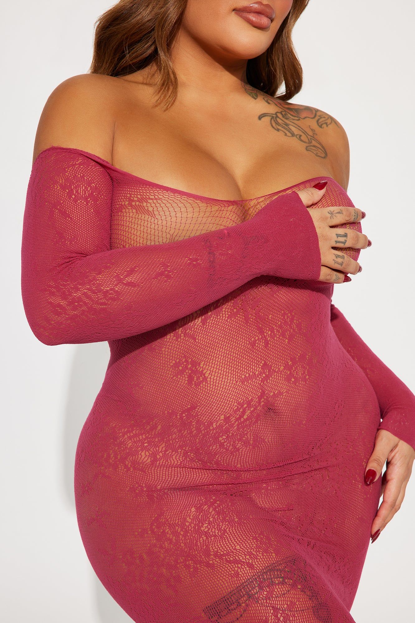 Open To New Love Dress Bodystocking - Wine sold by Fashion Nova product image thumbnail 5